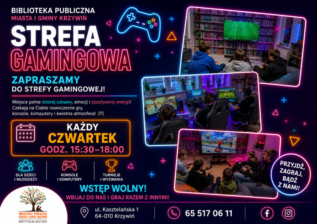STREFA GAMINGOWA W BIBLIOTECE